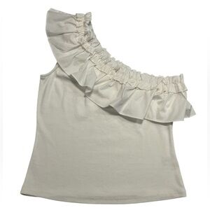 NWT P. Cill One Shoulder Ruffle Shirt Size L
